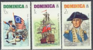 DOMINICA  472-74 MINT OG 1976 American Bicentennial