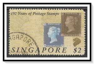 Singapore #566 Anniversary Of First Postage Stamps Used