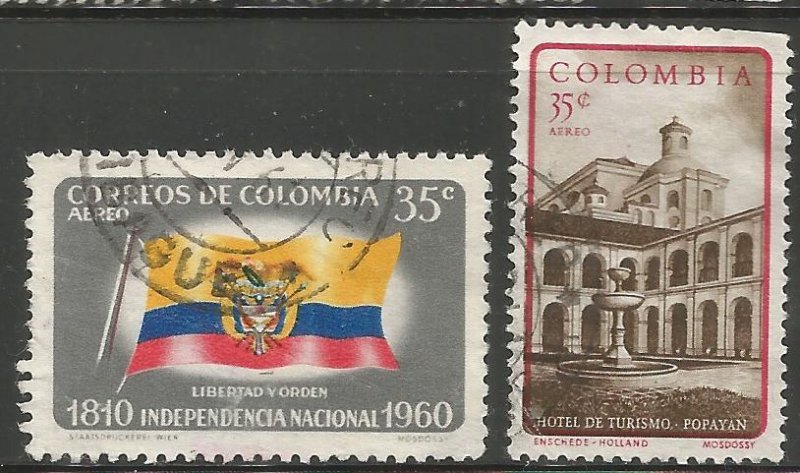 COLOMBIA  C379, C406  USED, 1960-61 ISSUE