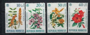 Indonesia B195-98 MNH 1966 Flowers (fe5856)