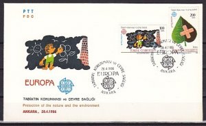 Turkey, Scott cat. 2345-2346. Europa-Pollution issue. First Day Cover. ^