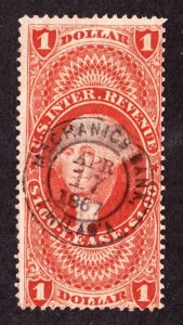 US R70c $1 Lease Revenue Handstamp Used F-VF