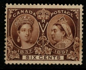 CANADA SG129 1897 6c BROWN MTD MINT