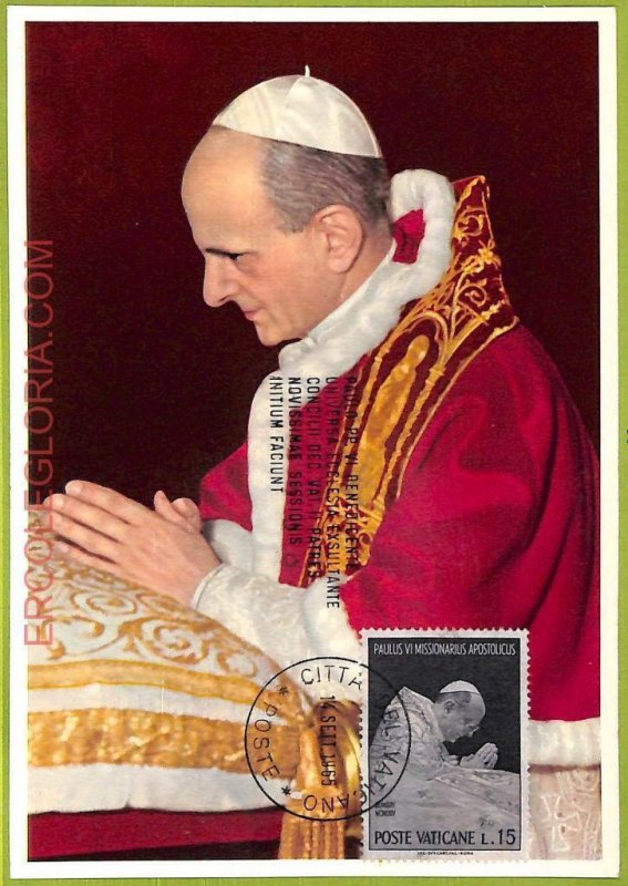 ad3281 - VATICAN - Postal History - MAXIMUM CARD - 1965 - RELIGION, Pope