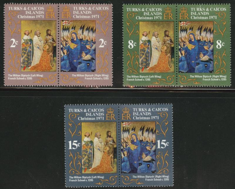 Turks and Caicos Scott 240-245 MNH** 1971 Christmas set