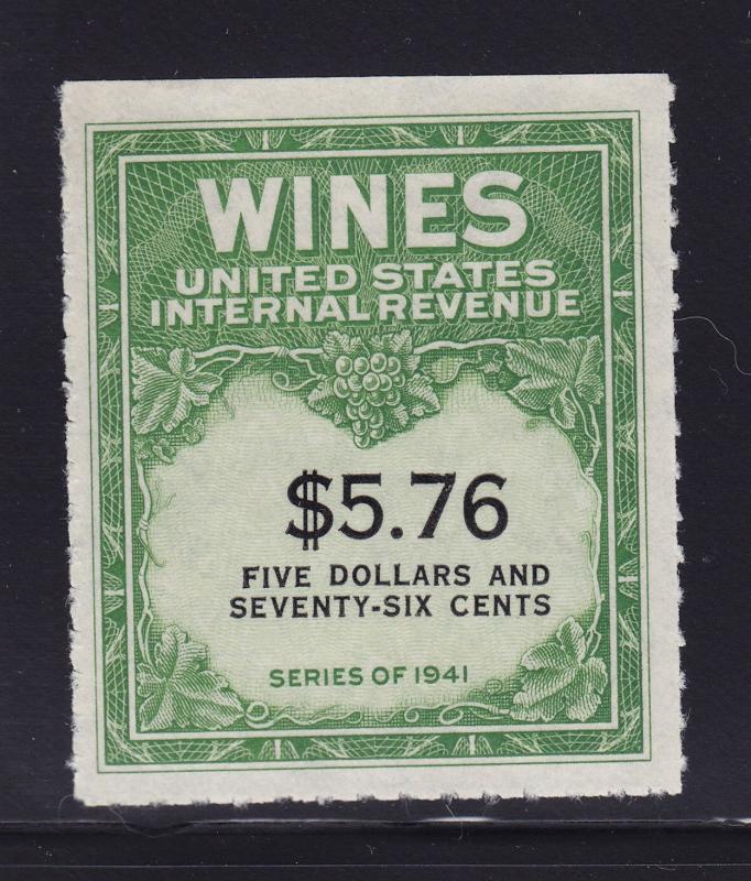 RE202 VF-XF Wines revenue stamp unused with nice color cv $ 300 ! see pic !