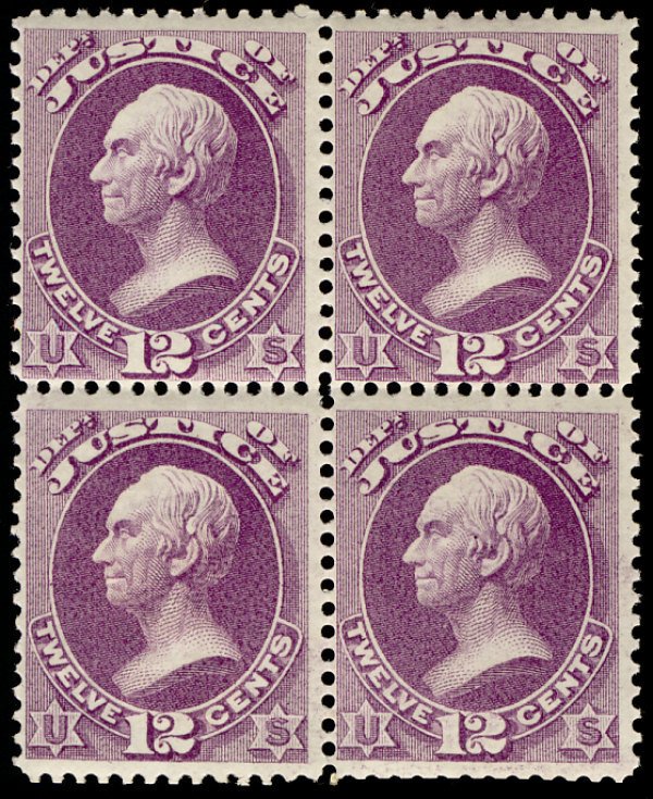 USA #O30 F/VF OG NH/LH, Block, bottom right never hinged, A CHOICE BLOCK, the...