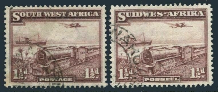 South West Africa 110 ab,used.Michel 180-181. Mail transport,1936.