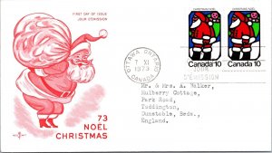 Canada 1973 FDC - Noel Christmas - Rosecraft Cachet - Ottwa, Ont - Pair - F78889