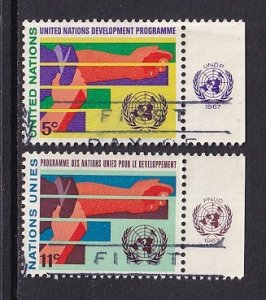 United Nations New York   #164-165  used  1967  development program