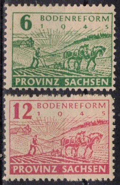 Germany - Russian Zone - Saxony - Scott 13N15-13N16 MH