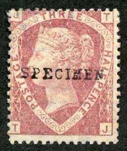 SG51s 1 1/2d Plate 3 (TJ) opt SPECIMEN type 9 M/M