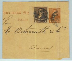 94021 - ARGENTINA - POSTAL HISTORY - STATIONERY  WRAPPER + franking to BELGIUM