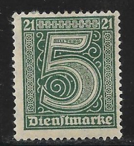 Deutsches Reich (1920-21) - Scott #O1 5pf Deep green F- VF - Unused (MH)