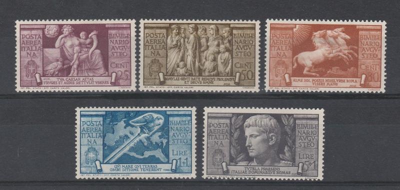 ITALY 1937 2000 YEARS AUGUSTUS AIRMAIL SET