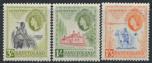 Basutoland / Lesotho  SG 55 / 57 Mint set - light hinge trace  - National Cou...