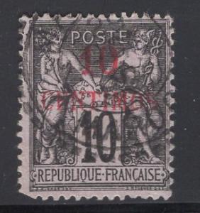 French Morocco   #3a  1891  used 10c on 10c black  type I