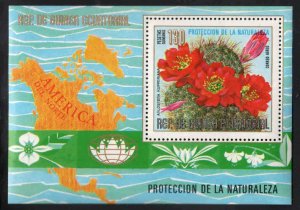 Equatorial Guinea ~ Protect Nature Souvenir Sheet ~N. Amrican Flowers ~ MInt, NH