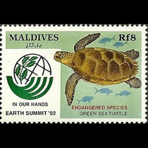 MALDIVES 1993 - Scott# 1810 Green Turtle 8r NH