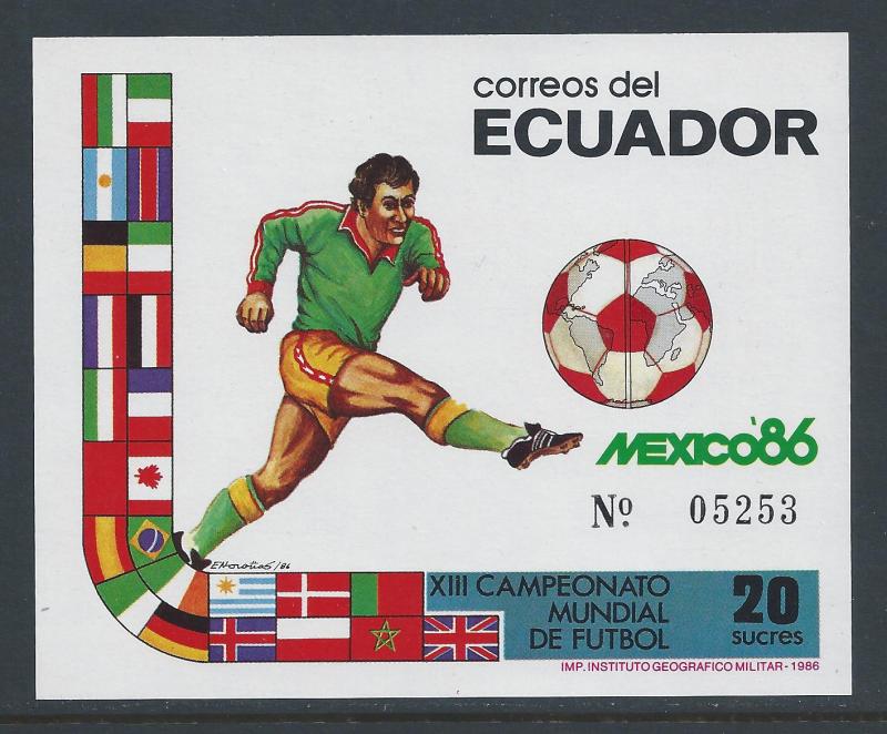 Ecuador #1130a NH 1986 World Cup Soccer, Mexico SS