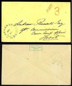 Canada-cover #12358 - Stampless-Middlesex Cnty-Delaware,UC double broken circle