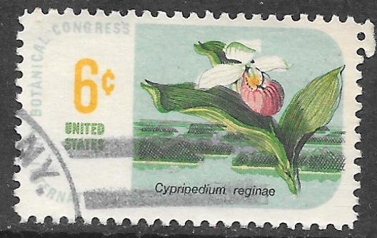 USA 1377: 6c Cypripedium reginae - Showy Lady's-slipper, used, VF