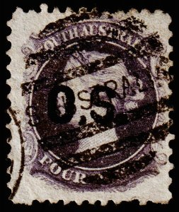 South Australia Scott O29c, Perf 11.5x10 (1874) Used F-VF, CV $600.00 M