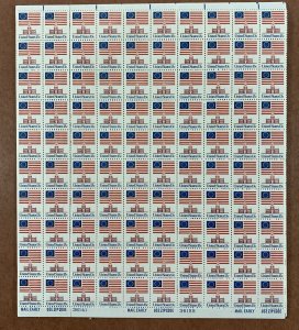 1622 FLAG OVER INDEPENDENCE HALL Tagged Sheet of 100 US 13¢ Stamps MNH 1978