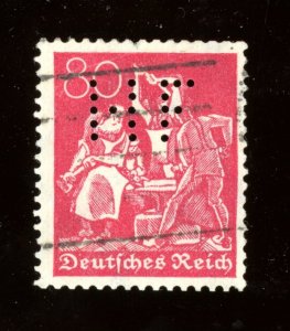 1921 Germany Scott #171 Used Perfin 'HF' Watermark 126