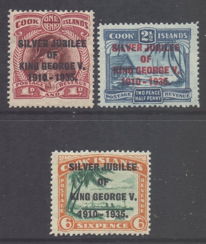 Cook Islands Scott 98/100 - SG113/115, 1935 Silver Jubilee Set MH*