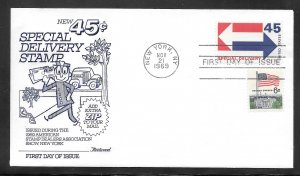 Just Fun Cover #E22 FDC Special Delivery Fleetwood Cachet (myA1023)