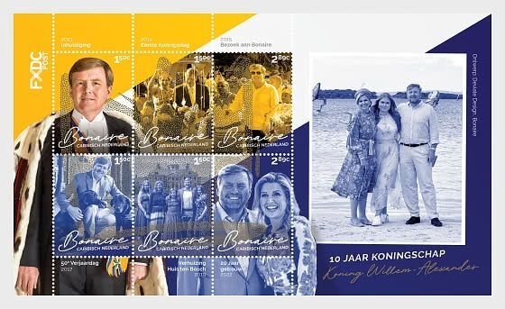 Bonaire - Postfris/MNH - Sheet 10 years King Willem Alexander 2023