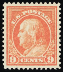 415, Mint NH 9¢ Franklin Superb GEM PSE Graded 95 Certificate - Stuart Katz