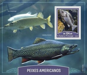 St Thomas - 2021 American Fish, Bass - Stamp Souvenir Sheet - ST210520b