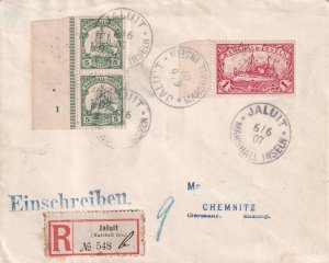 1907, German Marshall Islands: Jaluit to Chemnitz, Germany, See Remark (46098)