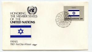 United Nations #402 Flag Series 1983, Israel, Artmaster, FDC