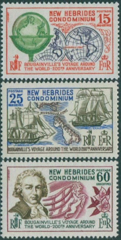 New Hebrides 1968 SG130-132 Bougainville's World Voyage set MNH