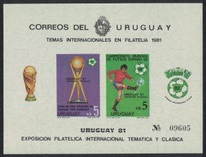 Uruguay World Cup Football Championship Spain MS IMPERF RARR 1981 MNH