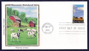 UNITED STATES FDC 32¢ Wisconsin Statehood 1998 Colorano