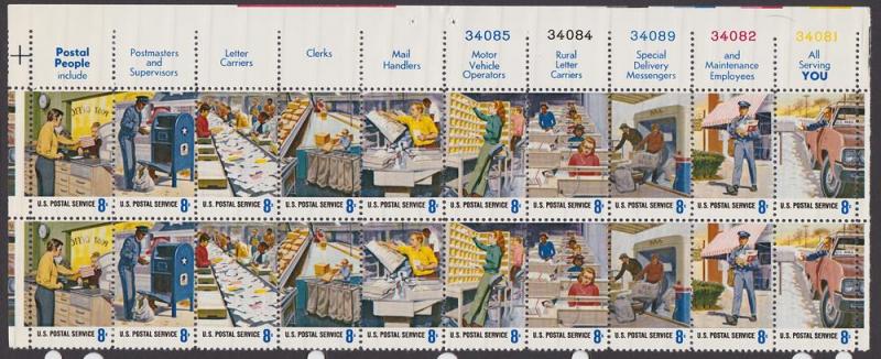 US 1498a Postal Service Employees Plate Block MNH 