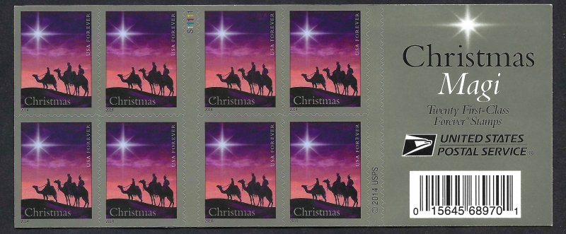 United States #4945a Magi (2014). Double-sided booklet of 20. MNH