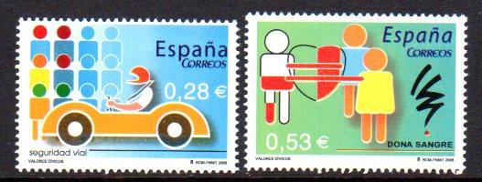 Spain VF MNH Cpl. Set #3345-3346 Bright Color SCV $2.15