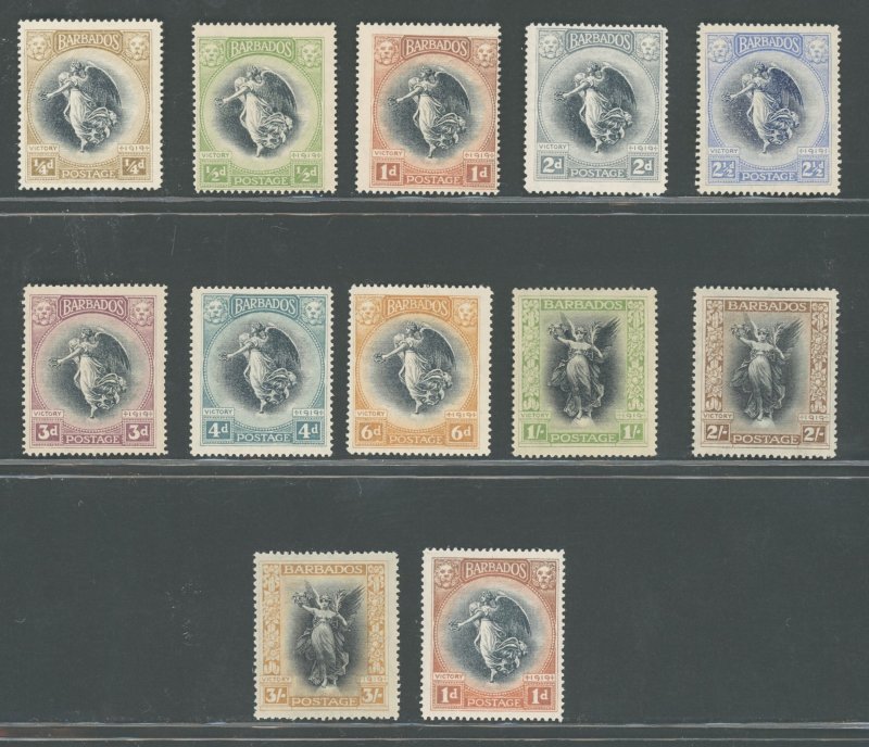 1920-21 BARBADOS, set of Victory - 12 values , Stanley Gibbons n.  201/212 , MNH