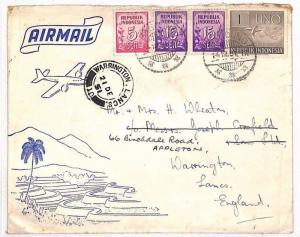 INDONESIA Bandung to GB Airmail cover {samwells-covers} 1951 AL38