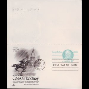 U.S.A. 1975 - Doubled Stamped Card - Patriot Rodney