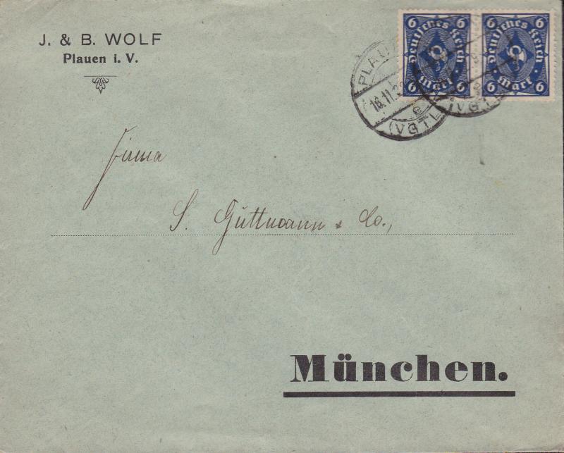 Germany  1922 Lot of Four Commercial Covers franked with Post Horns..  VF