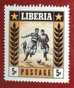 1955 Liberia Sc 348 unused 5c Soccer CV$.25 Lot 1924