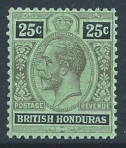 British Honduras #80a NH 25c King George V - Black, Emerald