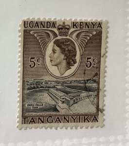 Kenya Uganda Tanganyika 1954 Scott 103 used, 5c  Falls Dam