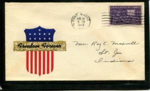 USA WWII Patriotic Cover: Freedom Forever & Shield...